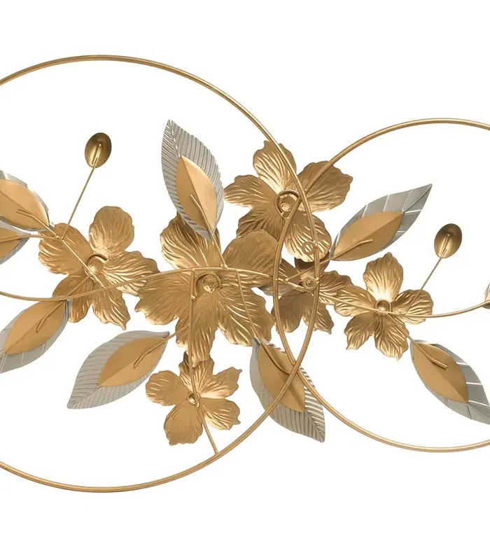 Wall Decor Leaf DYSPROSIUM Metal 61 cm Gold - Image 3