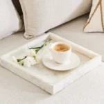 Decorative Tray KATERINI Stone White Marble