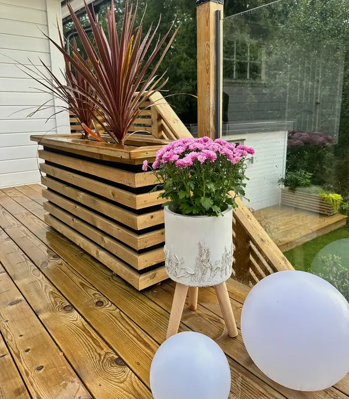 Elevated Plant Pot JANINA 24 cm Off-White - Image 3