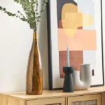 Flower Vase BURGOS Ceramic 52 cm Brown