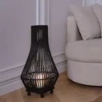 Garden Lantern Lantern LEYTE Bamboo Wood 58 cm Black