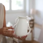 Flower Vase KOROPI Ceramic 19 cm White