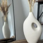 Flower Vase KOMOTINI Ceramic 32 cm Off-White