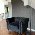 Floor Lamp CAUDELO Metal Black/ White