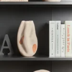 Flower Vase BATOIDEA Stoneware 25 cm Light Beige