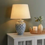 Table Lamp JAUCA Porcelain White/ Blue