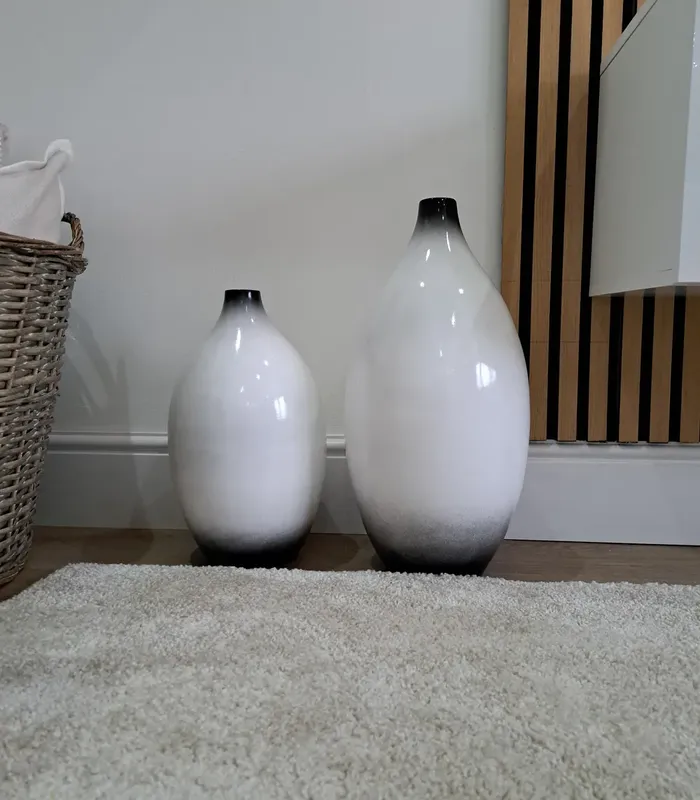 Decorative Vase BAEZA Ceramic 36 cm White - Image 3