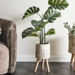 Elevated Plant Pot JANINA 24 cm Off-White